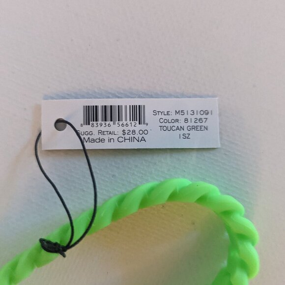 NWT Marc by Marc Jacobs Silicone Rubber Braided Bracelet Designer Toucan Green - Picture 6 of 6